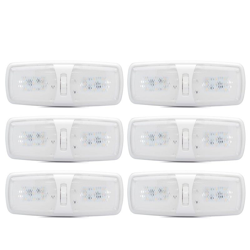 Lumitronics RV LED Interior Lights - Soft & Cozy Warm Ceiling Fixture With 3-Way Switch - 12 Volt for Camper Lighting (6-Pack) - Image 1